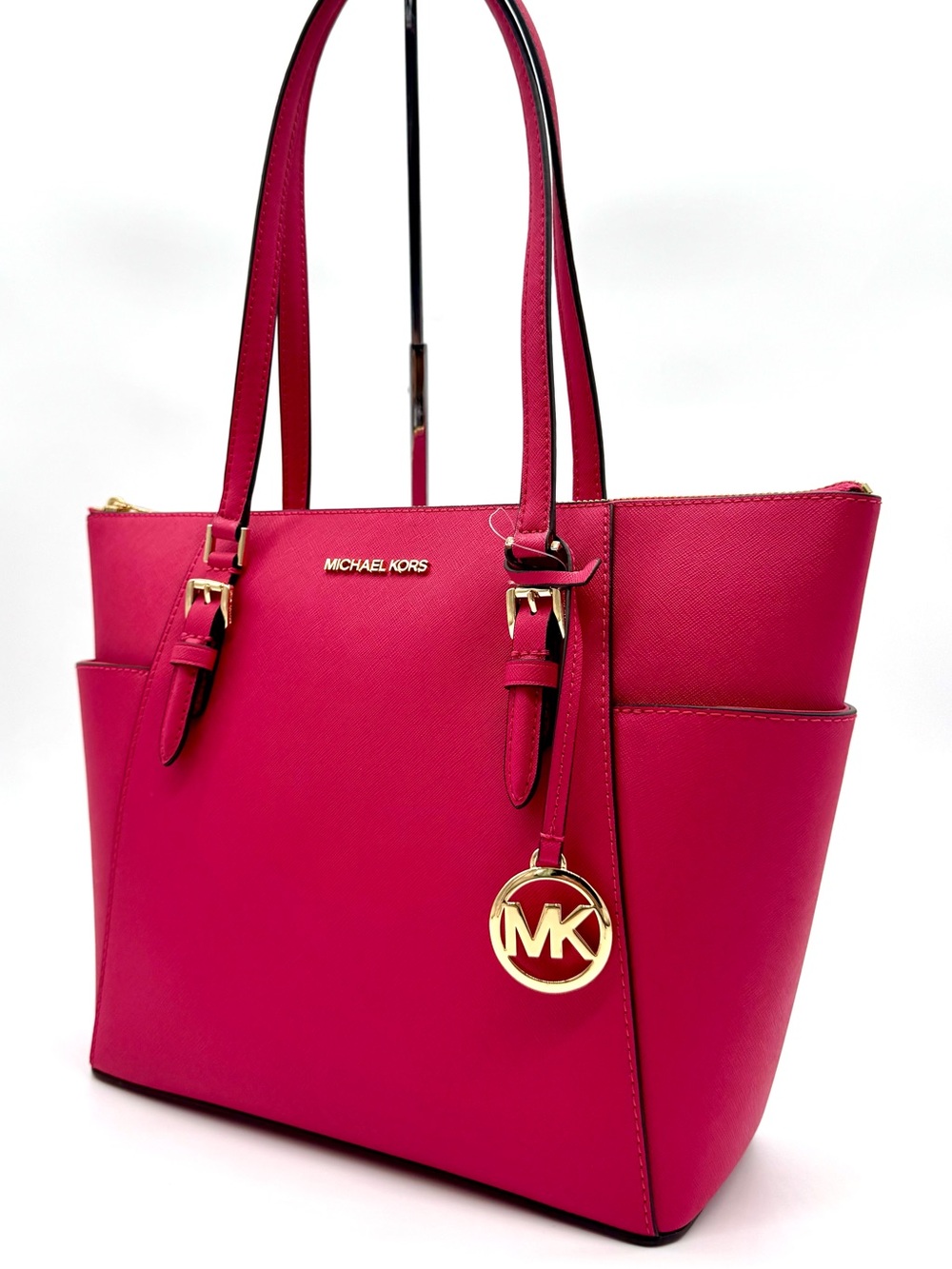 Michael Kors Large Charlotte Tote Bag Electric Pink